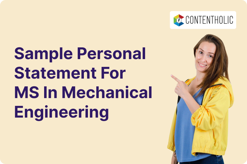 Sample Personal Statement for MS in Mechanical Engineering