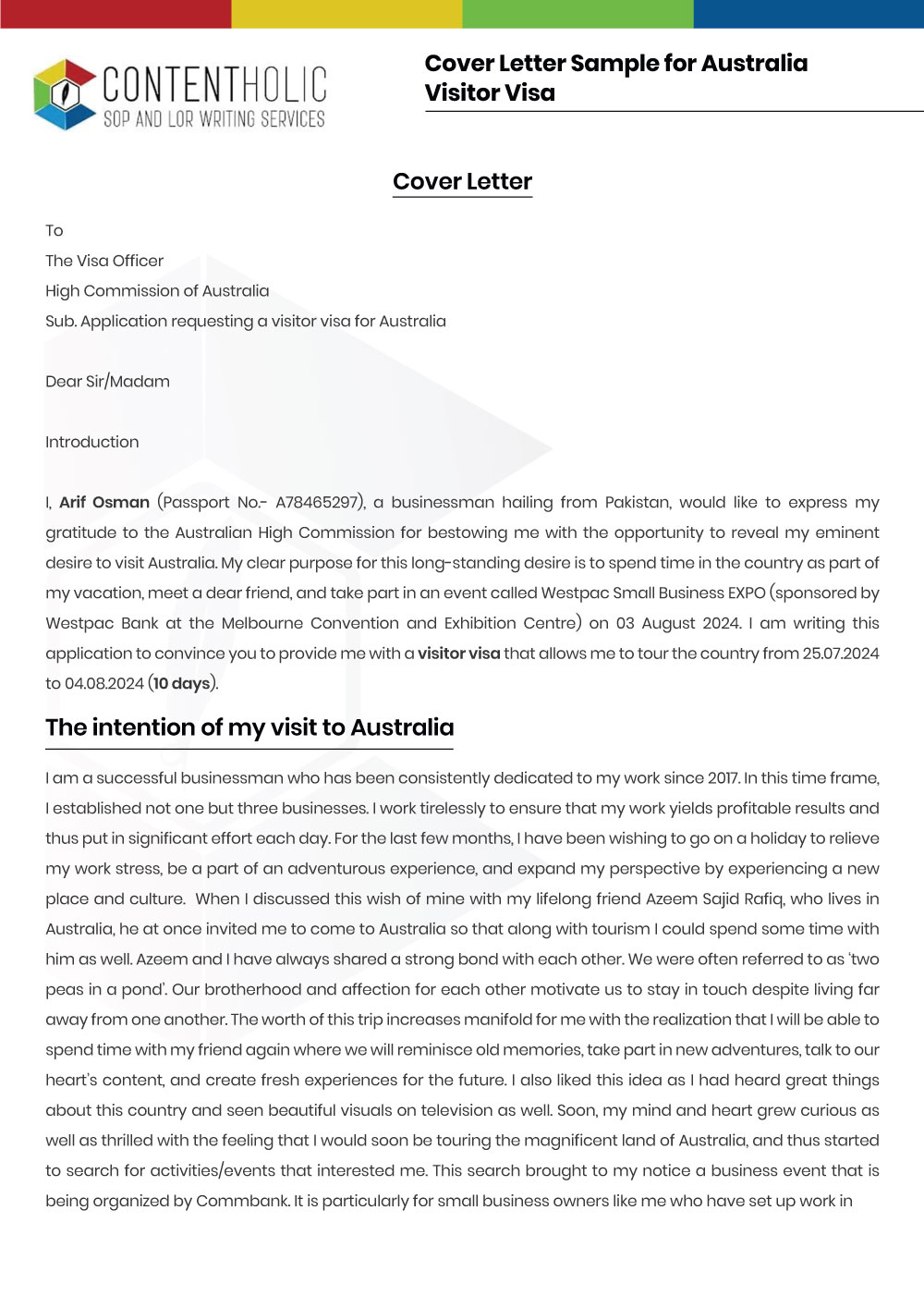 Cover Letter Sample for German Student Visa After Refusal