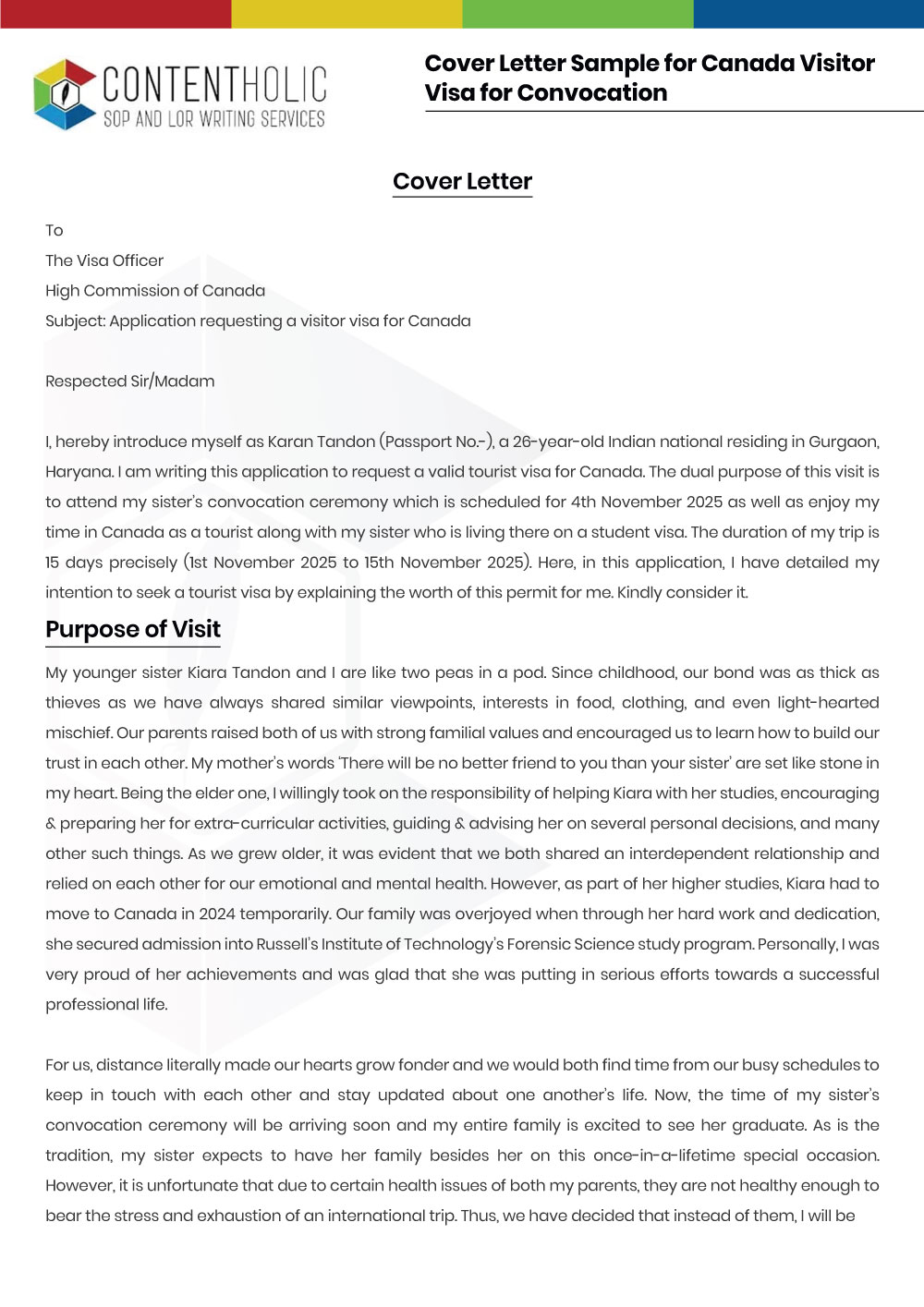 Cover Letter Sample for Schengen Tourist Visa After Refusal