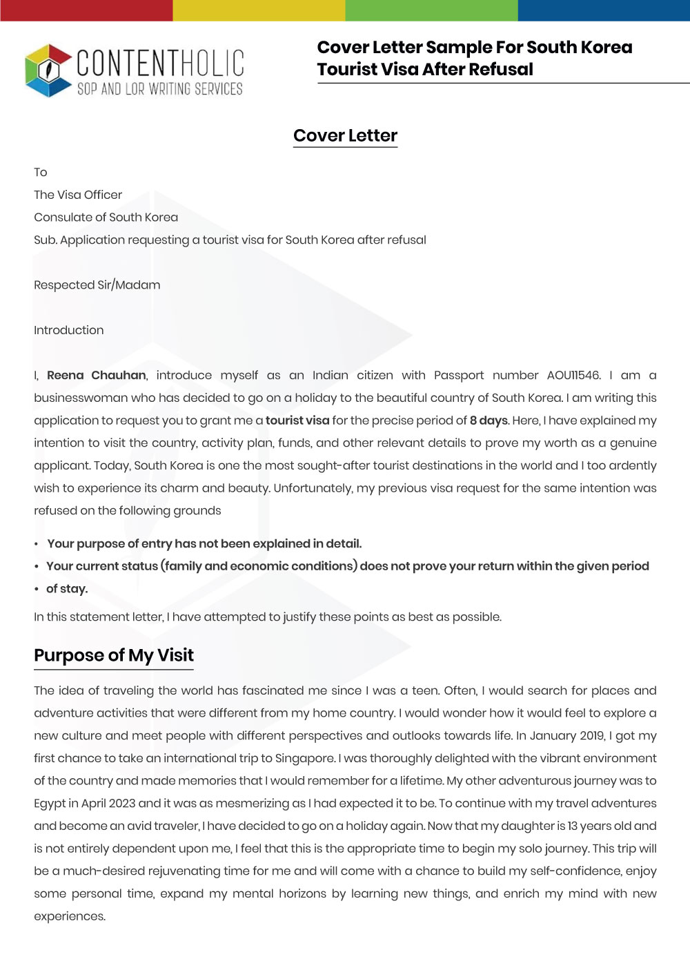 Cover Letter Sample for German Student Visa After Refusal