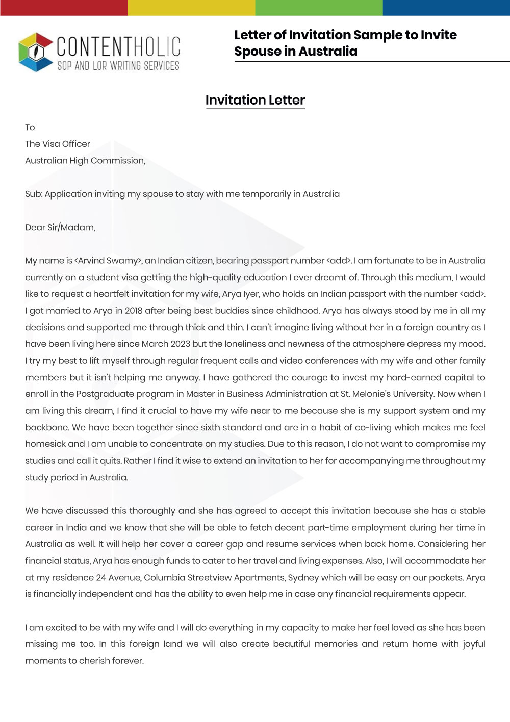 Cover Letter Sample for Canada Student Visa after Refusal